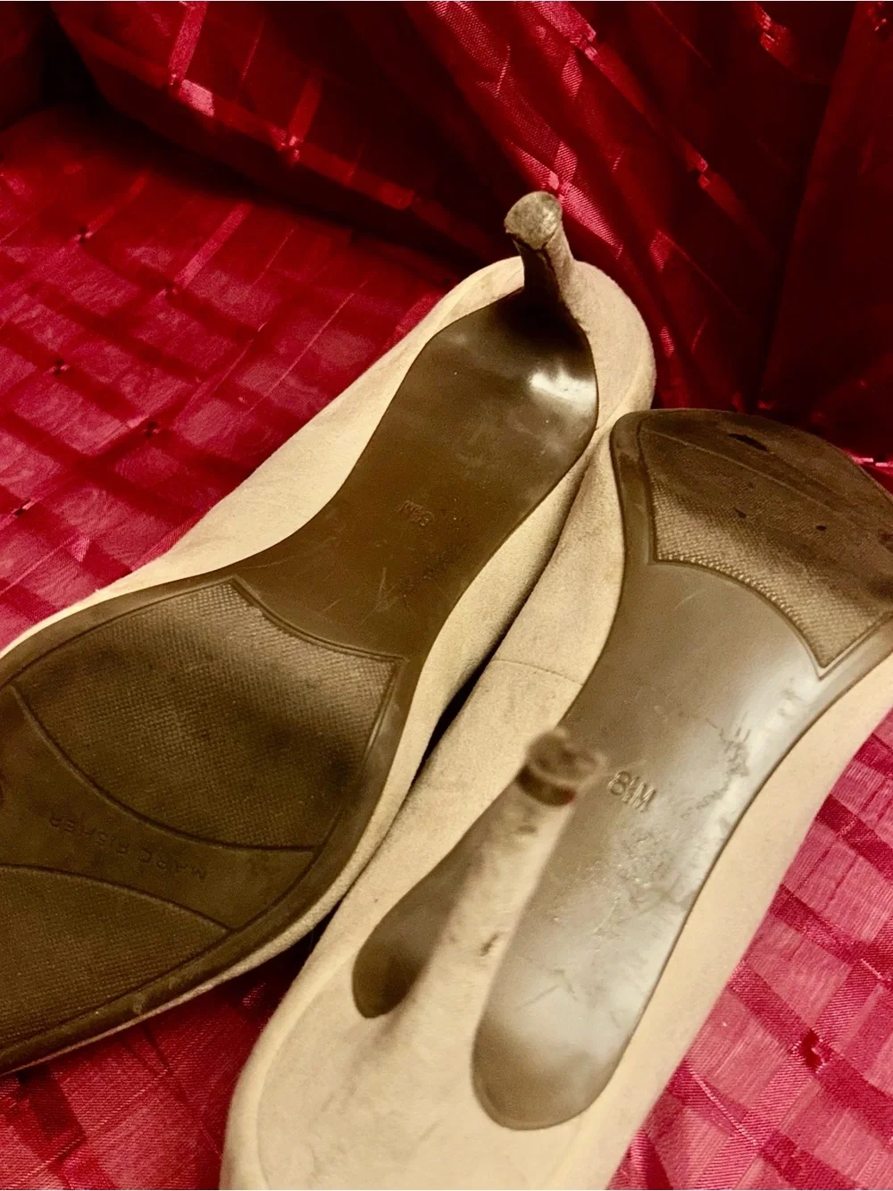 Marc Fisher Nude Pointed-Toe Suede Pumps